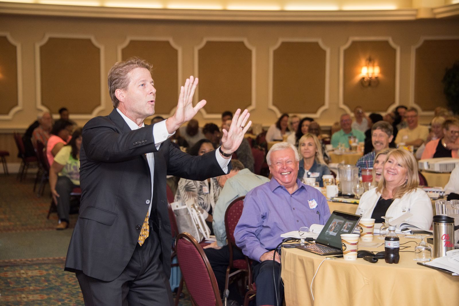 Rick Dahlgren with a laughing front row