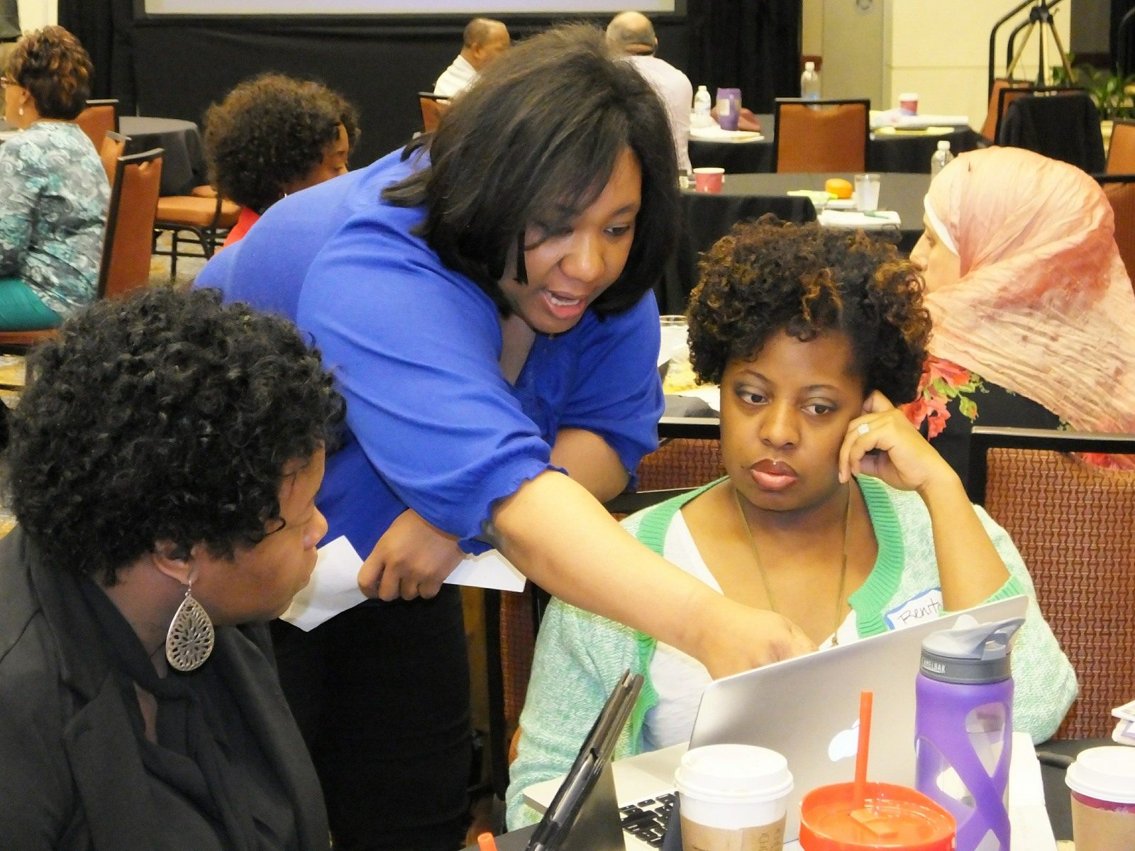Teachers practicing engagement strategies together